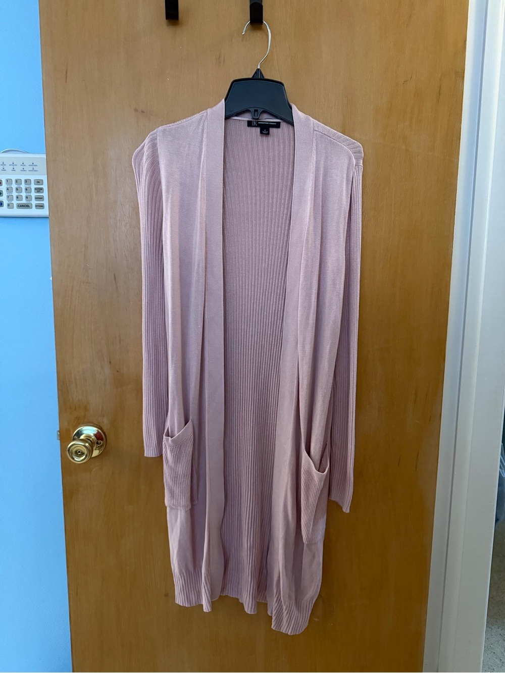 INC International Concepts Dusty Rose Open-Front Long Cardigan